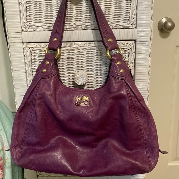 Coach, Madison, Maggie, vintage purple purse, leather, beautiful condition - Picture 1 of 10